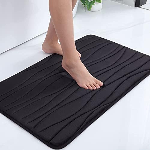smiry U-Shape Toilet Pedestal Bath Mat - Extra Soft Non-Slip Bathroom Mat Absorbent Machine Washable Bath Rugs for Bathroom, 50 x 60 cm, Navy Blue