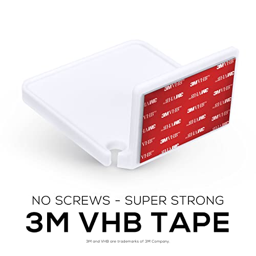 Image of Brainwavz Screwless Wall Mount Shelf for Security Cameras, Baby Monitors, Speakers & More, Universal Holder, Strong Adheasive, No Mess (White)