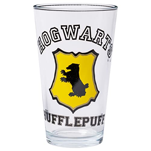 Image of Silver Buffalo Harry Potter Hogwarts Varsity Crests 4-Pack Pint Glass Set, 16 Ounces