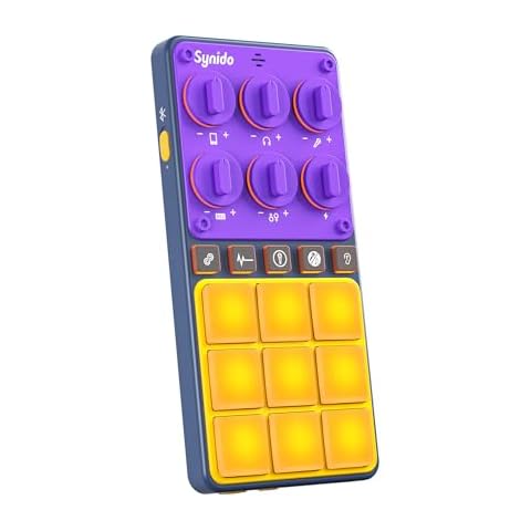 Synido Portable Live Podcast Sound Card with Built-in Microphone, Pro Audio Interface for Streaming Broadcast Studio Recording Gaming, for PC Phone with DJ Mixer Sound Effects Cover