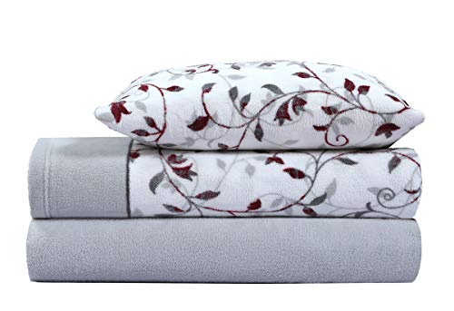 Paula Home Juego Sábanas CORALINA, Térmica para Invierno 3 Pcs 240Gr/M². Incluye Encimera, Bajera Ajustable y Funda Almohada. (Gris 135x190/200+30cm para Cama 135)