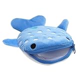 Shark Coin Purse Small Wallet for Women Cute Plush Cartoon Coin Pouch Cosmetic Items Bag (Blue)