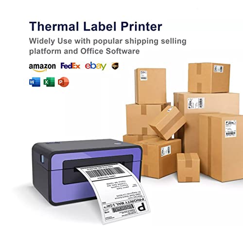 Image of 4x6 Direct Thermal Shipping Labels, 250 Per Roll, Mailing Thermal Blank Shipping Labels for Zebra 2844 Zp-450 Zp-500 Zp-505 (20 Rolls)