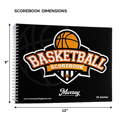 Murray Sporting Goods Basketball Scorebook - 35 Games Score Book Side By Side Score Keeping Book For Stats | Basketball Stat Tracking Book - High School, Middle School, Little League For Scorekeepers #TOP2