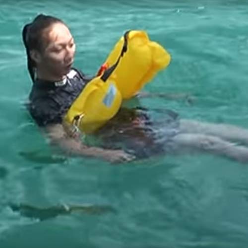 手動膨張式 ライフジャケット ベルト式/オーシャンWR-3 国交省認定品 タイプA 検定品 桜マーク付 (ブラック) 8枚目