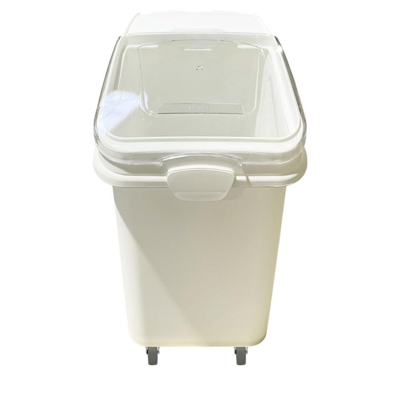 Bandeja de ingredientes profesional sobre ruedas - 102 L - Polipropileno con tapa transparente - 4 ruedas giratorias - Pala incluida