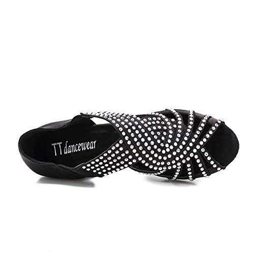 TTdancewear Women Rhinestone Dance Shoes Ballroom Latin Salsa Bachata Performance Dance Dancing Shoes