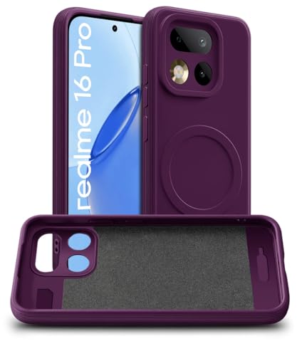 Image of WOW IMAGINE Back Case Cover for Realme 16 Pro 5G | Soft Matte Silicone Case| Slim Fit & Shockproof | Camera Protection Bumper Cover (Purple)