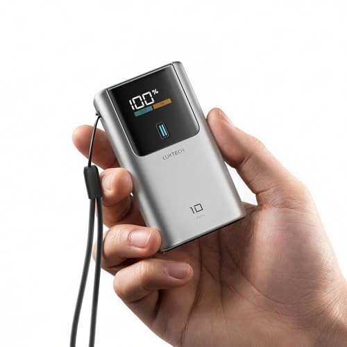 CUKTECH 10 Mini 45W Powerbank Schnellladung 10000mAh (2S1P) tragbarer Ladegerät USB-C Ein- und Ausgang kleines Akkupack mit LED-Display kompatibel mit iPhone16 15 14 13 12 Samsung S23 iPad und mehr
