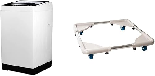 BLACKDECKER Arandela portátil pequeña y carrito rodante móvil Stalwart 82-43752 con base ajustable y 4 ruedas de bloqueo para lavadoras en