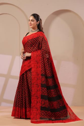Image of TAMAIRA FASHION Mulmul Pure Cotton Saree For Woman Batik Printed |Office Wear Daily Wear Sarees For Women Without Blouse Piece(Available in 10 Colours)
