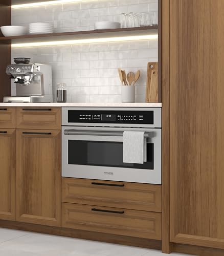 Image of KoolMore Reserve 30 in. 1.6 cu. ft. Built-in Convection Microwave Oven with Air Fryer, 10 Power Levels, Sensor Cooking, Bake, Roast,1750 Watts & NEMA 5-20P Plug, UL Certified in Black Stainless-Steel