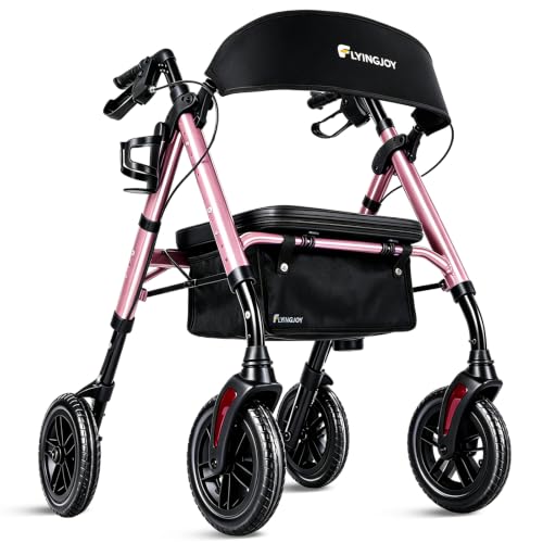Rollator Walkers for Seniors with Seat 4 Wheel Rolling Walker 300lbs