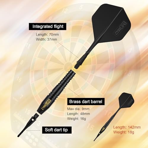 Cyeelife 18G Soft Tip Darts With Carry Case And 30 Extra Points,Professional Plastic Darts Set thumb #3