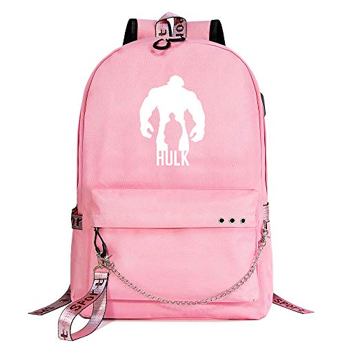 Mochila de superhéroe Marvel  invencible Hulk College Style Schoolbag Moda Leisure Senderismo