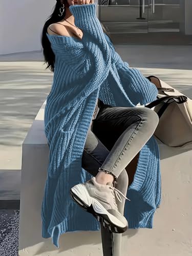 Image of Womens Long Cardigan Sweaters Open Front Oversized Duster with Pocket for Women 2025 Fall Winter Knit Design Coats