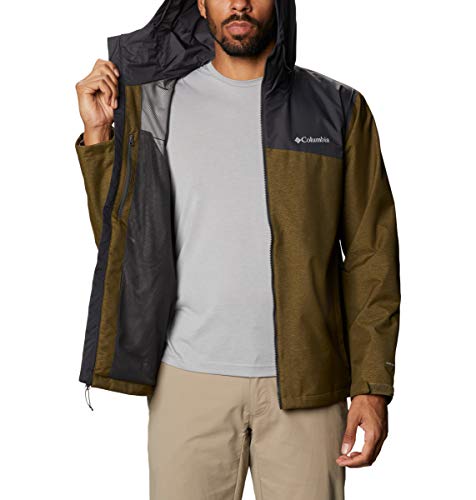 Columbia Men’s Ridge Gates Jacket, Waterproof & Breathable, New Olive Denim/Shark Twill, X-Large #TOP5