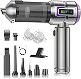 botatio Handheld Vacuum Cleaner, 25000Pa Car Vacuum Powerful Suction, 4-in-1 Hand Cordless Car Vacuum with Digital Display, 1-Touch Automatic Emptying, Brushless Motor & 3 Speeds, Silver