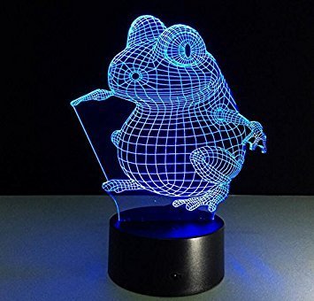 YTDZLTD Creativo 3D Rana Luce Notturna 16 Colori Mutevoli Telecomando USB Potere Toccare Cambiare Illusione Ottica Lampada Arredamento Lampada LED Lampada da Tavolo Bambini Brithday Natale Regalo