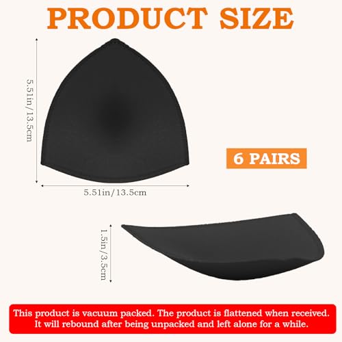 6 Paar BH Einlagen Sponge BH Insert Pads Dreieck-BH-Einlagen für Frauen, BH-Pads, BH-Polsterung, Herausnehmbare Sport-BH-Pads, Atmungsaktive Push-Up-Brust-BH-Einlagen aus Schwamm für Bikini
