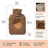 iN Hot Water Bottle with Cover | UK Safety Tested | Super Soft, Leakproof | Large | Hot Water Bag for Neck, Shoulder, Warmer, Period Pain Relief, Stomach Cramps, Gifts for Women, Men (Grey) - Image 2