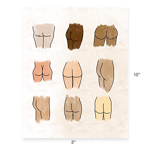 Funny Butt Drawings Bathroom Decor Wall Art Print For Home Decor (8 X 10 Inch Print On Unframed Premium Fine Art Matte Paper) #TOP1