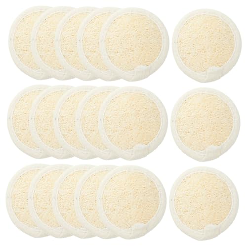 Homoyoyo 18 piezas Esponjas Exfoliantes de Lufa Naturales Suaves y Biodegradables Almohadillas de Limpieza Facial y Corporal para Piel Sensible con Diseño Colgante para Secado Rápido Aptas