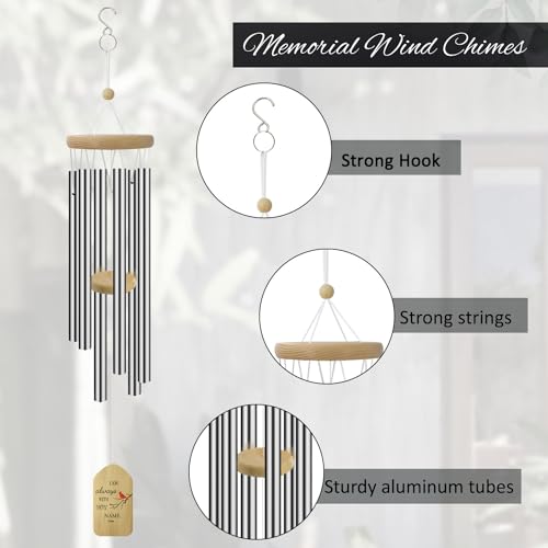Image of Personalized WindChimes Outdoor Deep Tone,Large Customized Memorial Wind Chimes for Loss of Loved One Engrave Tree of Life,Sympathy Wind Chimes Outside, Gifts for Mother,Garden Home Yard Hanging Decor