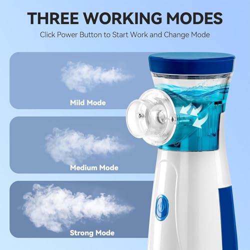 Image of COHAL Rechargeable Portable Nebulizer for Baby and Adults | Mini Vaporizers Handheld Atomizers With Respiratory Mask for Home Travel use | Ultrasonic Mesh Inhalators Humidifier with Long Battery Life Quick Relief Effective for Asthma, Cough, Sinus & Allergy Relief at Home