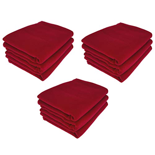 Daloual 9 x  Trapo/Paño de Cocina y Gamuza de limpieza/100% algodón Burdeos de Color Rojo, Vino Rojo