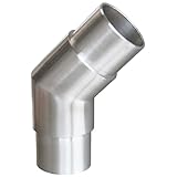 Steckfitting mit 135° Winkel, für Rohr Ø 42,4x2,5 Edelstahl V2A Rohrverbinder Verbinder für Rohre Geländerbau Geländer Treppen Balkongeländer Terrassengeländer Balkon Terrasse