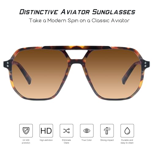 Image of mosanana Oversized Aviator Sunglasses for Women with Polarized Lens MS52243