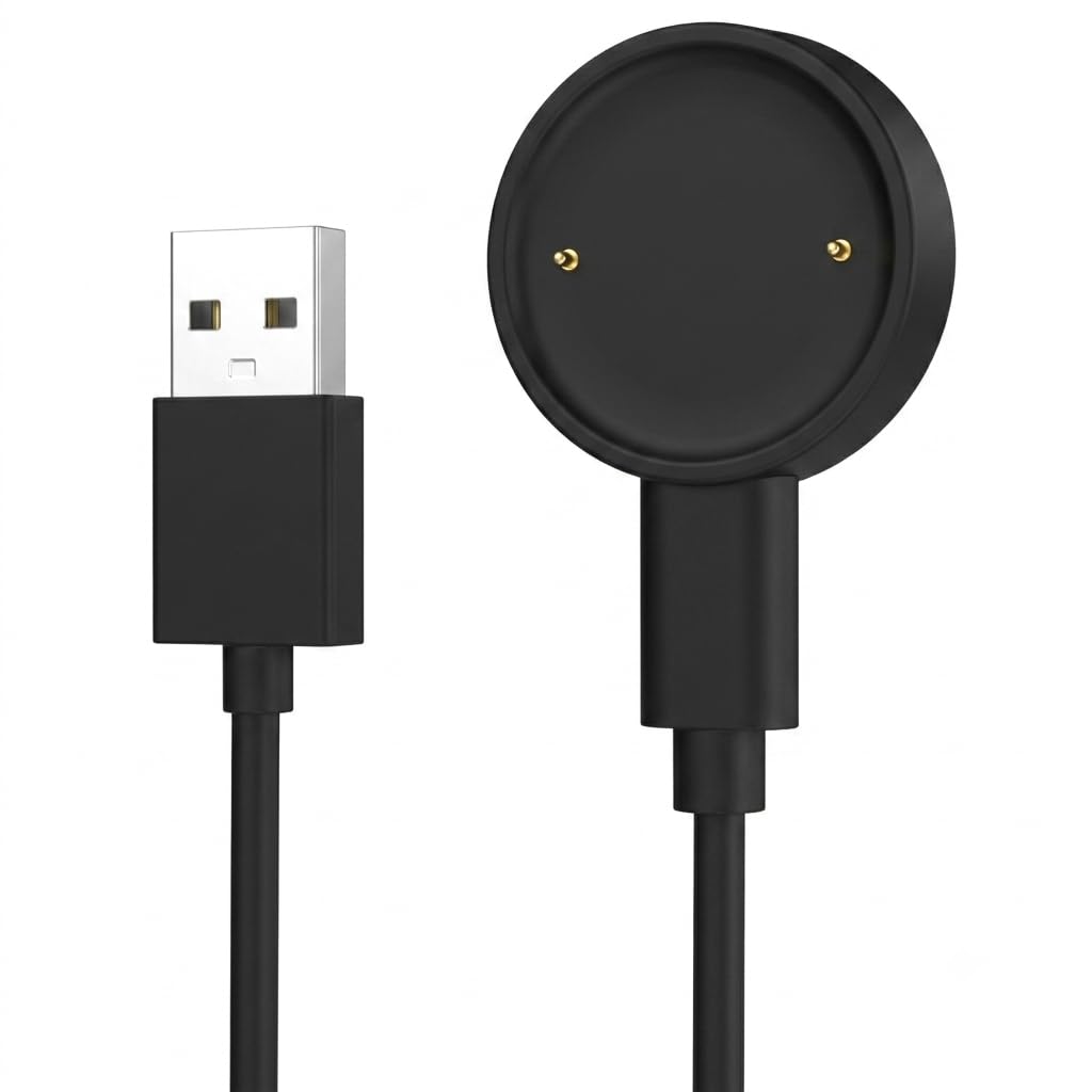 Cargador Compatible con Amazfit Bip 6 Active 2 Square, Cable USB C magnético de 1 m para Reloj Inteligente Amazfit, Repuesto portátil Negro
