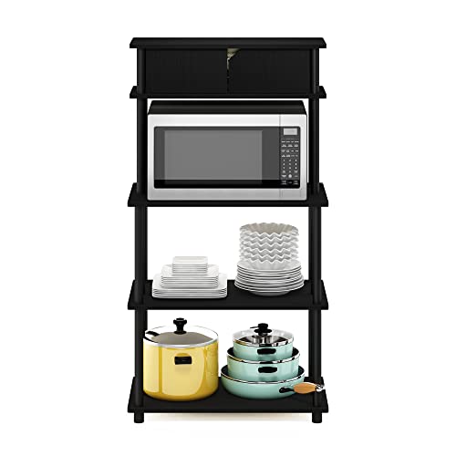Furinno Turn-N-Tube Kitchen Storage Shelf with Top Cabinet for Kitchen, Dining Room and Home Office, Americano/Black - image 4