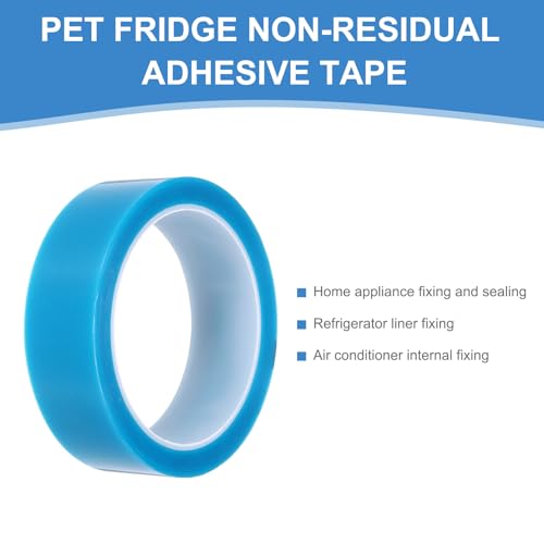 Image of PATIKIL 30mm x 50m Refrigerator Tape PET Fridge Non-Residual Adhesive Tape for Fixing Drawer Refrigerator Air Conditioner Printer Sky Blue