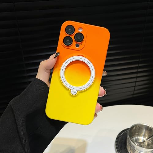Coque magnétique iPhone 14 Plus et 13 Pro Max en silicone mat orange