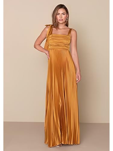 Bedlover Satin Bridesmaid Dresses 2025 Long Corset Pleated Formal Evening Party Gowns with Bow4