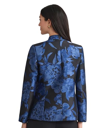 Kasper Women's Floral Jacquard Collarless Jacket3
