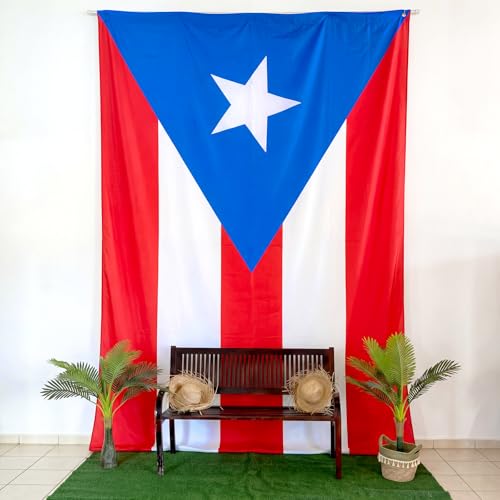 Large Puerto Rico Flag Backdrop Banner 6.8 x 9.8 ft Puerto Rican Flag Wall Hanging Photography Background Polyester Window Curtain for Party Decorations Indoor Outdoor Decor Festivals Home Decor