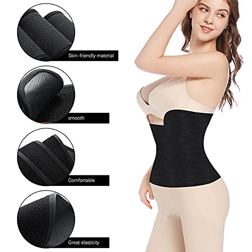 Quick Snatch Bandage Wrap, Invisible Wrap Waist Trainer, Tummy Wrap Belly Slimming Belt For Women Lower Back Pain Relief (Black) #TOP5