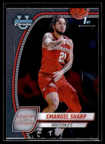 2024-25 Bowman University Chrome #23 Emanuel Sharp Houston Cougars NCAA Basketball Trading Card