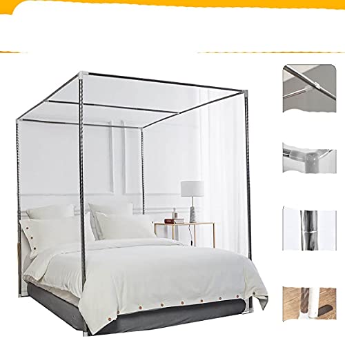 FEWIHIWEAS Support de moustiquaire à baldaquin à 4 poteaux d'angle sans moustiquaire épais Poteau 25MM en Acier Inoxydable-W1.8xL2.2xH1.95m,Chine