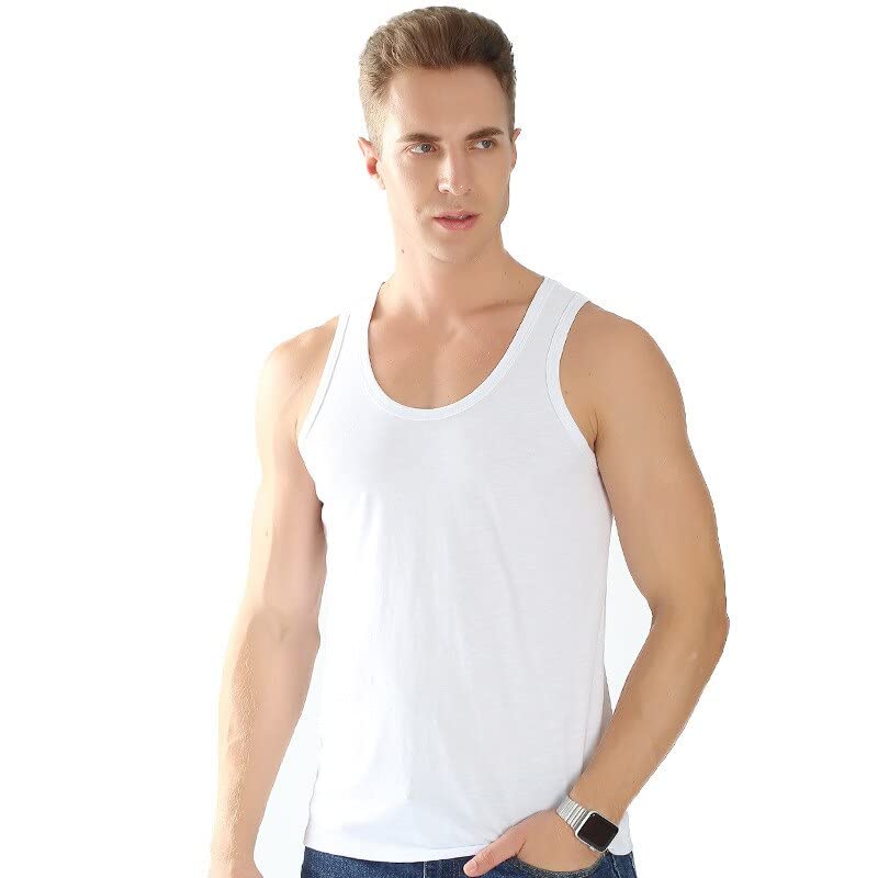 Vests Undershirts New vest men's cotton summer vest solid color soft O-neck XL XS to XXL