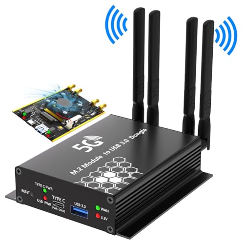 Adaptador inalámbrico USB 3.0 a NGFF M.2 B-Key para módem 5G 4G LTE con 4 antenas 5