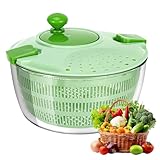 Staranry Salatschleuder, Salatschleuder mit Deckel, 4 Liter BPA-frei salatbesteck Hochwertige Kunststoff, Salad Spinner mit Kurbelantrieb und Masche, Spülmaschinenfest