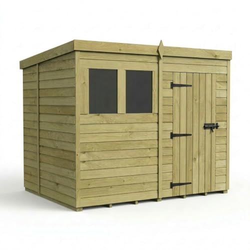 Image of DIY Sheds 8 x 6 Pent Shed (Single Door, With Windows)