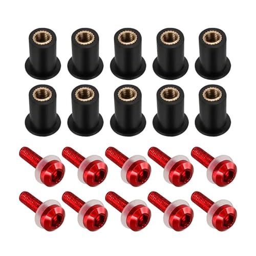Tornillos M5 de parabrisas anodizados en rojo para motocicletas tuning CBR600RR fijación de lujo
