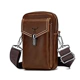 BAIGIO Handytasche Leder Vintage Gurteltasche Herren Hufttasche Klein Schultertasche Umhangetasche Retro-Stil