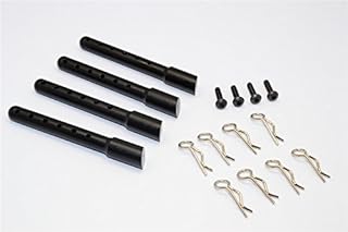 GPM For Gmade Crawler R1 Rock Buggy Upgrade Parts Aluminum Front + Rear Body Post With Clips - 1 Set Black