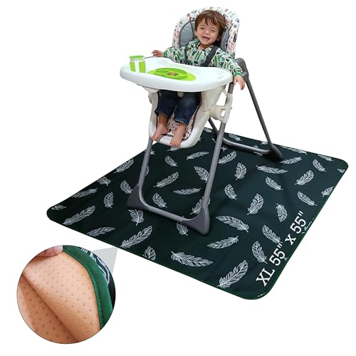 Image of The Southern Site Heavy Duty XL Baby Splat Mat for Under High Chair 55 x 55 Inch Waterproof & Washable Spill Mat Baby Place Mat for Baby Playtime & Picnic Anti-Slip Splash Baby Mat for Floor or Table